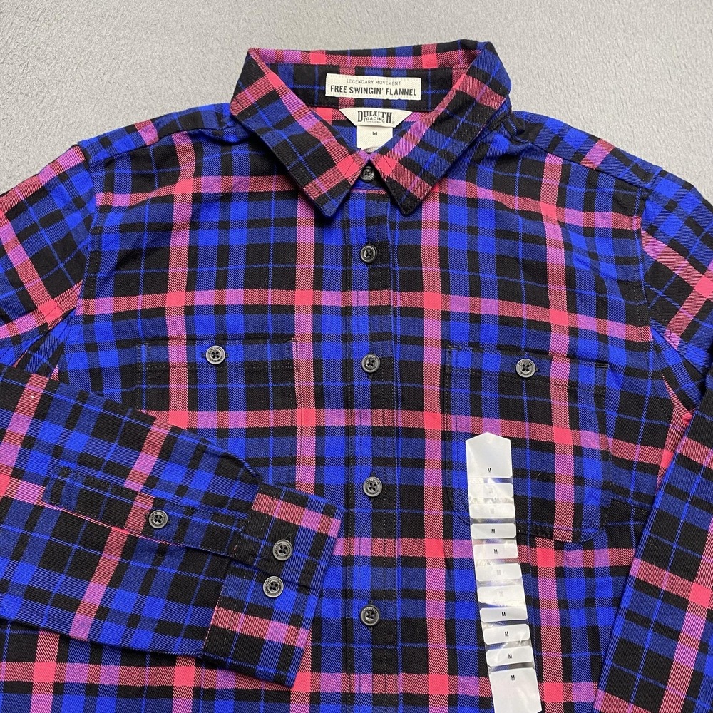 Duluth Trading Co. Shirt‎ Womens Medium Multicolor Plaid Flannel Long Sleeve